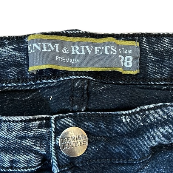 Denim & Rivets Premium Cargo Moto Jeans Black Acid Wash 75% Cotton Stretch 36x30 - Picture 4 of 16